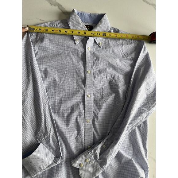 Tailorbyrd Dress Shirt Button Down Size Med Blue Plaid Check Mens Long Sleeve - Picture 6 of 13